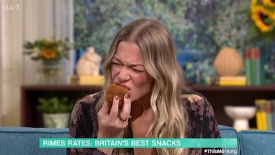 The Voice coach LeAnn Rimes gags as she tucks into traditional British food on This Morning