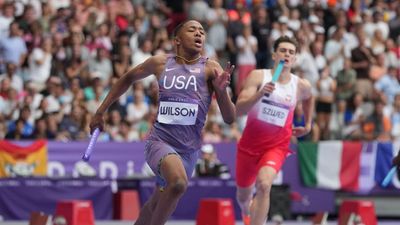 Olympic Gold Medalist Quincy Wilson Has Incredible High School Football Highlights