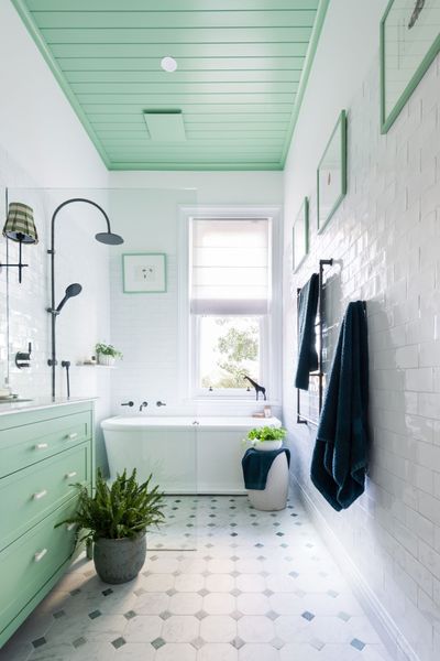 Peek inside an interior designer’s fresh green bathroom