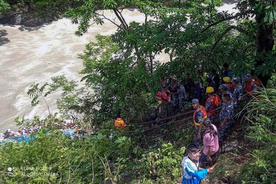 14 killed, 16 injured and more missing after a bus with Indian pilgrims drives off a Nepal highway