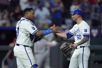 Royals Catcher Salvador Perez Plays Wiffle Ball With Kids