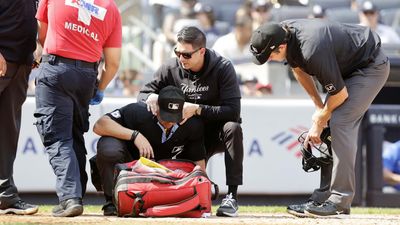 Giancarlo Stanton Had Classy Message for Ump Stretchered Off After Being Hit By Bat