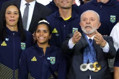 Brazil's President Lula Celebrates Olympic Success With Athletes