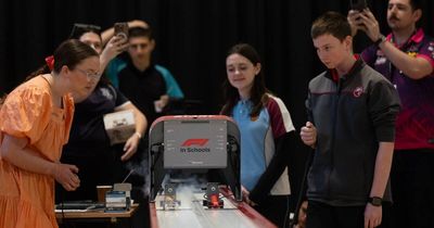 Watch these STEM students shoot 3D printed Formula 1 cars down a race track