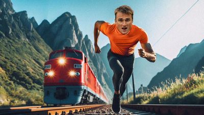 Watch this ultra runner take on a train for a race up a Welsh mountain