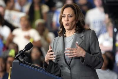 Vice President Kamala Harris Embarks On Campaign Bus Tour