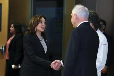 Vice President Kamala Harris And Gov. Tim Walz Arrive