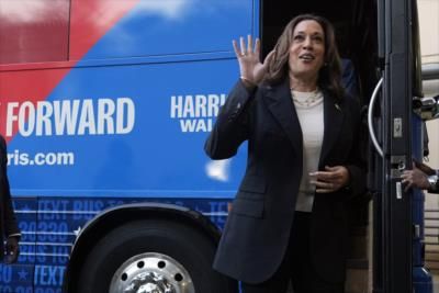 Kamala Harris And Tim Walz Embark On Bus Tour