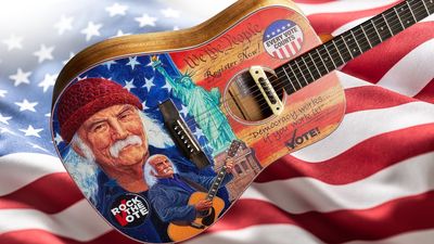 “David was a patriot... his passion for voting is something we wanted to honour and continue”: Martin celebrates David Crosby and the democratic process with the custom art D-11E Rock The Vote