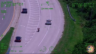 Motorcyclist Tries to Out-Run Police Helicopter, Ends Exactly How You'd Think