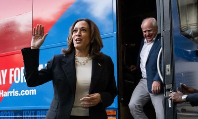 Harris says she would appoint a Republican to cabinet if elected; Trump defends Arlington cemetery visit – live