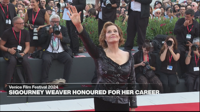 Actress Sigourney Weaver gets emotional at Venice Film Festival