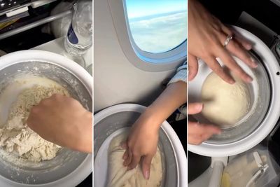 ‘It’s a plane, not a bakery’: Woman makes sourdough loaf during flight sparking furious online reaction