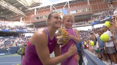 Aryna Sabalenka Has Sweet Moment With 'Mini Me' After U.S. Open Round Two Win