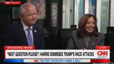 In first interview as presidential candidate, Harris plays normal foil to ‘weird’ Trump