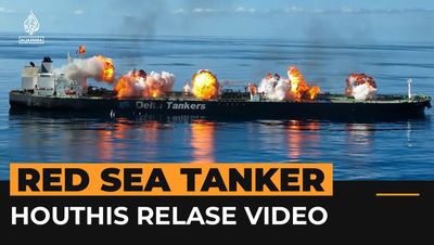 Chilling video shows Houthi rebels blowing up tanker threatening huge Red Sea oil spill