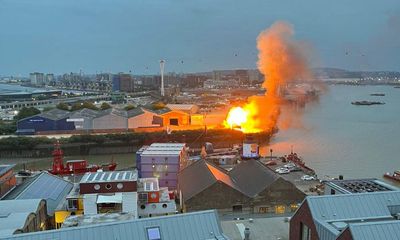 Fire crews tackle blaze after ‘pre-planned’ film set explosions near the O2