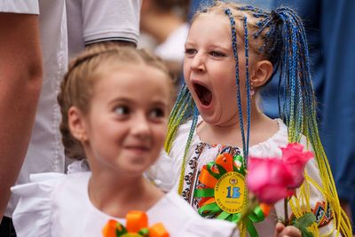 Ukrainian front-line students celebrate back-to-school despite ever-present air raid alarms