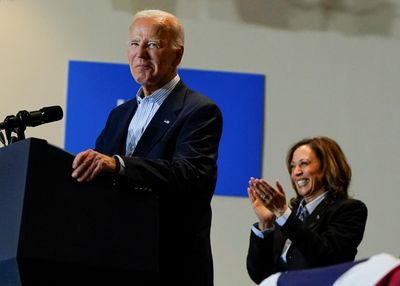 Biden joins Harris at first joint election campaign stop since leaving race