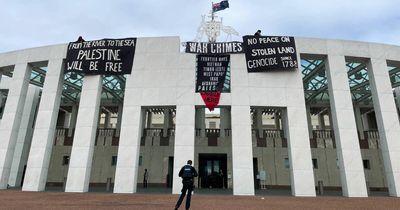 Court 'can't factor' Palestine into sentencing Parliament House climbers