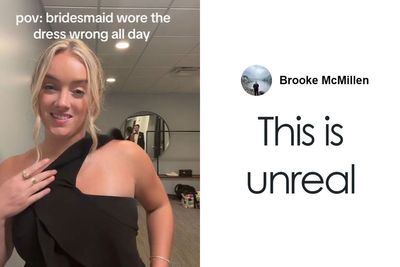 Woman Horrified To Realize Her Bridesmaid Dress Was On Backward “All Day”