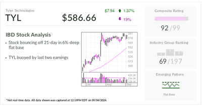 Tyler Technologies, IBD Stock Of The Day, Boosted By Government Tech Upgrades