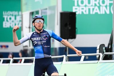 Stevie Williams outsprints Julian Alaphilippe to win stage 2 of the Tour of Britain Men and take over the race lead