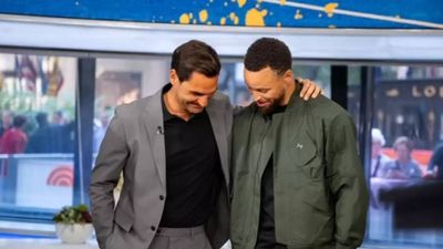 Watch: When Roger Federer was surprised by Stephen Curry on live TV