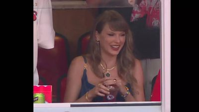 Taylor Swift cheers on boyfriend Travis Kelce at Arrowhead Stadium as Kansas City Chiefs open NFL season - Watch
