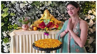 Ananya Panday welcomes Ganpati Bappa home; shares photos from her Ganesh Chaturthi celebration with family: Pics Inside