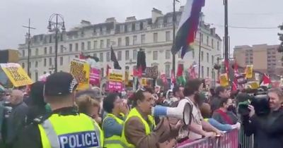 Watch as protesters mock Tommy Robinson at anti-racism rally in Glasgow