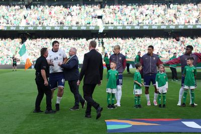 Pitch invader in England kit evades security to join team line-up before Ireland clash