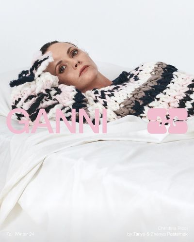 Actress Christina Ricci Plays Several Roles for Ganni's Fall 2024 Advertising Campaign