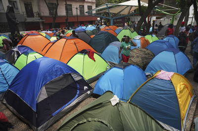 Migrant camps throughout Mexico City have spiked despite efforts to push migrants south