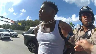 Police footage shows officers forcing Miami Dolphins' Tyreek Hill to ground during traffic stop