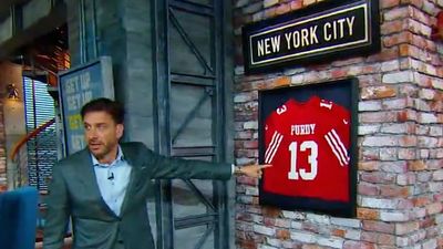 Mike Greenberg Down Bad as 'Get Up' Replaces Aaron Rodgers Jersey in Studio