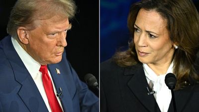 Kamala Harris riles a defensive Donald Trump in heated US presidential debate