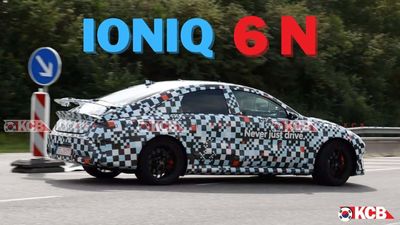 Camouflaged Hyundai Ioniq 6 N Looks At Home On The Nurburgring