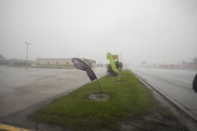 Marina In Chauvin, Louisiana Submerged During Hurricane Francine