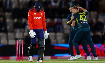 England beat Australia by three wickets: second men’s T20 cricket international – as it happened