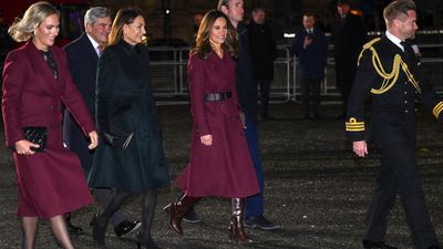 Pippa Middleton's chic burgundy coat and chocolate knee high boots are so on-trend – we're adding these rich colours to our wardrobe immediately