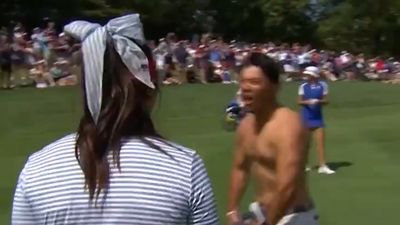 Watch: Team USA Caddies Go Topless After Alison Lee Solheim Cup Hole Out Causes Chaos