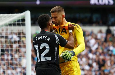 Arsenal’s Jurrien Timber was ‘very lucky’ not to be sent off for tackle in derby, says Jamie Redknapp