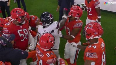 Texans Linebacker Gets Away With Obvious Punch In Ugly Sideline Scrum vs. Bears