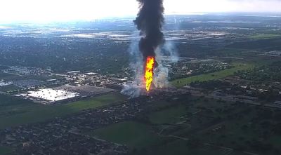 A pipeline has exploded and is on fire in a Houston suburb, forcing evacuations