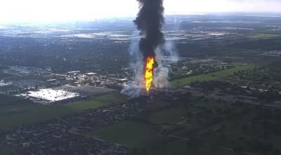 Massive Pipeline Fire Sparks Evacuations In La Porte