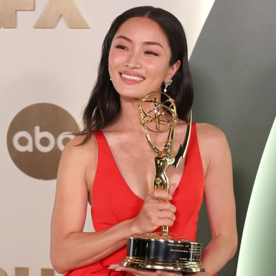 Anna Sawai Cranks Up the Heat in a Red Louis Vuitton Gown at the Emmys After-Party