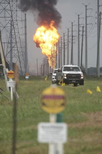 Large Pipeline Fire Prompts Evacuations In Houston Suburb