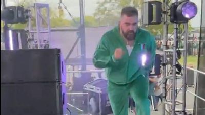 Jason Kelce Was Going Hard at Eagles' Tailgate Ahead of 'MNF' Clash vs. Falcons