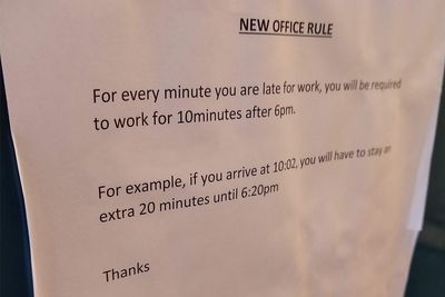 'This Is Absolutely Insane': Company Demands Employees Work An Extra 10 Minutes For Every Minute They're Late